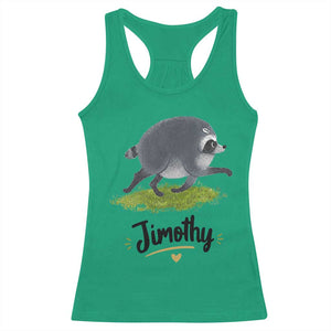 Cute Running Jimothy the Raccoon Racerback Tank Top Viral Seattle Trash Panda Meme TS02 Irish Green Print Your Wear