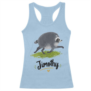 Cute Running Jimothy the Raccoon Racerback Tank Top Viral Seattle Trash Panda Meme TS02 Light Blue Print Your Wear