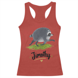 Cute Running Jimothy the Raccoon Racerback Tank Top Viral Seattle Trash Panda Meme TS02 Red Print Your Wear