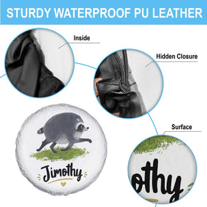 Cute Running Jimothy the Raccoon Spare Tire Cover Viral Seattle Trash Panda Meme TS02 Print Your Wear