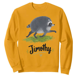Cute Running Jimothy the Raccoon Sweatshirt Viral Seattle Trash Panda Meme TS02 Gold Print Your Wear