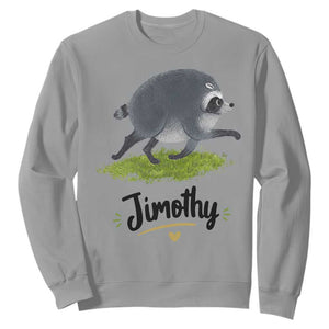 Cute Running Jimothy the Raccoon Sweatshirt Viral Seattle Trash Panda Meme TS02 Sport Gray Print Your Wear