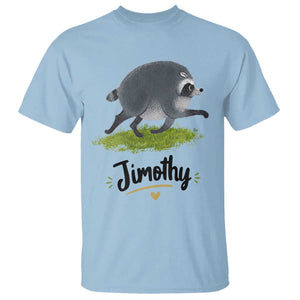 Cute Running Jimothy the Raccoon T Shirt Viral Seattle Trash Panda Meme TS02 Light Blue Print Your Wear