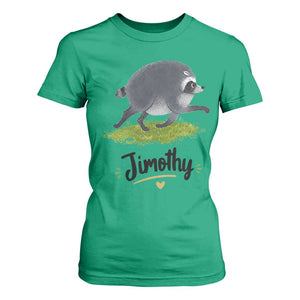 Cute Running Jimothy the Raccoon T Shirt For Women Viral Seattle Trash Panda Meme TS02 Irish Green Print Your Wear