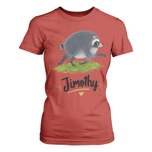 Cute Running Jimothy the Raccoon T Shirt For Women Viral Seattle Trash Panda Meme TS02 Red Print Your Wear