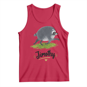 Cute Running Jimothy the Raccoon Tank Top Viral Seattle Trash Panda Meme TS02 Red Print Your Wear