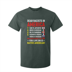 Dear Racists In America Land You Live On Is Native American T Shirt For Kid Anti Racism Social Justice TS02 Dark Forest Green Print Your Wear