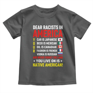 Dear Racists In America Land You Live On Is Native American Toddler T Shirt Anti Racism Social Justice