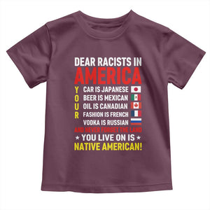 Dear Racists In America Land You Live On Is Native American Toddler T Shirt Anti Racism Social Justice