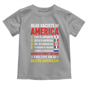 Dear Racists In America Land You Live On Is Native American Toddler T Shirt Anti Racism Social Justice