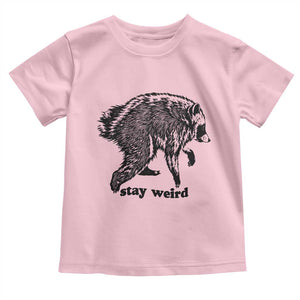 Stay Weird Jimothy the Raccoon Vintage Woodcut Style Graphic Toddler T Shirt Funny Seattle Trash Panda Meme