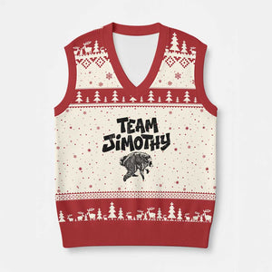 Vintage Team Jimothy the Raccoon Fan Club V-Neck Knit Sweater Vest Viral Seattle Trash Panda Lover Supporter