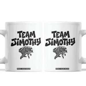 Vintage Team Jimothy the Raccoon Fan Club Coffee Mug Viral Seattle Trash Panda Lover Supporter