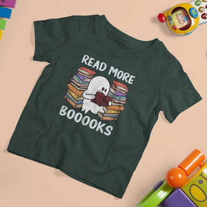 Halloween Reading T Shirt For Kid Read More Books Cute Ghost Boo Sheet TS02 Dark Forest Green Print Your Wear