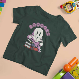 Halloween Reading T Shirt For Kid Booooks Cute Ghost Boo Sheet TS02 Dark Forest Green Print Your Wear