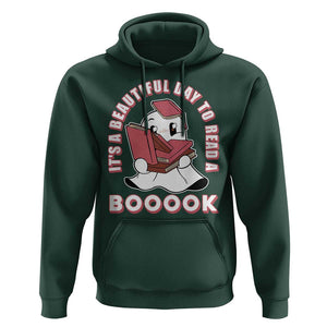 Halloween Reading Hoodie It's A Beautiful Day To Read A Book Cute Ghost Boo Sheet TS02 Dark Forest Green Print Your Wear