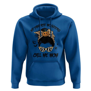 Halloween Mom Hoodie My Favorite Monsters Call Me Mom Messy Bun Halloween Costume TS02 Royal Blue Print Your Wear