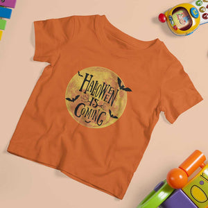 Halloween Season T Shirt For Kid Spooky Season Is Coming Scary Night TS02 Orange Print Your Wear