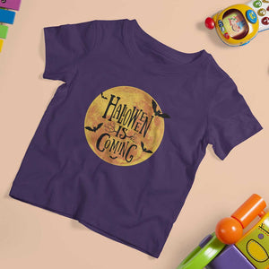 Halloween Season T Shirt For Kid Spooky Season Is Coming Scary Night TS02 Purple Print Your Wear