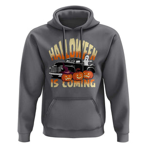 Halloween Season Hoodie Spooky Season Is Coming Scary Pumpkin Car TS02 Charcoal Print Your Wear