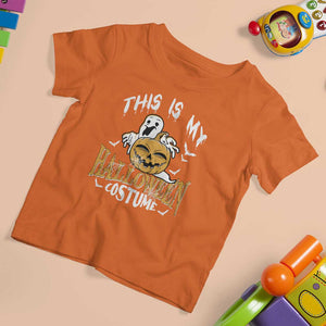 Scary Pumpkin T Shirt For Kid This Is My Halloween Costume Boo Sheet TS02 Orange Print Your Wear