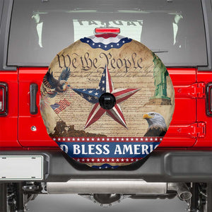 God Bless America Patriotic Eagle Spare Tire Cover Vintage We The People Constitution Independence Day Freedom Tribute TS02 Multicolor Print Your Wear