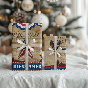 God Bless America Patriotic Eagle Wrapping Paper Roll Vintage We The People Constitution Independence Day Freedom Tribute TS02 Print Your Wear