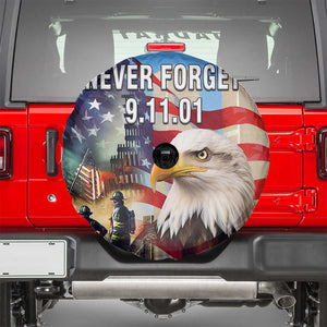Never Forget 911 Patriotic Memorial Spare Tire Cover American Flag Bald Eagle First Responder Tribute TS02 Multicolor Print Your Wear