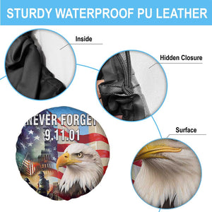 Never Forget 911 Patriotic Memorial Spare Tire Cover American Flag Bald Eagle First Responder Tribute TS02 Print Your Wear