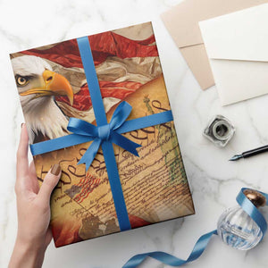 We The People Patriotic Eagle American Flag Wrapping Paper Roll Liberty Freedom USA Pride Tribute 4th of July Independence Celebration TS02 Print Your Wear