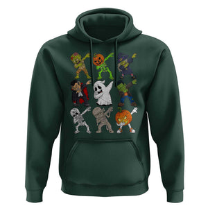 Halloween Costume Hoodie Spooky Dabbing Skeleton Zombie Scary Pumpkin TS02 Dark Forest Green Print Your Wear