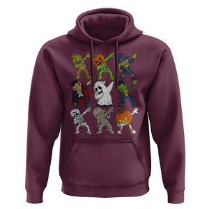Halloween Costume Hoodie Spooky Dabbing Skeleton Zombie Scary Pumpkin TS02 Maroon Print Your Wear