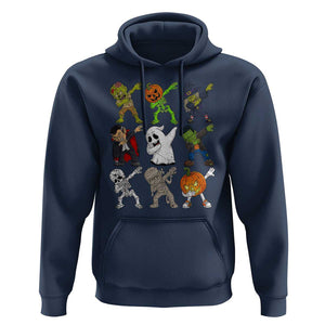 Halloween Costume Hoodie Spooky Dabbing Skeleton Zombie Scary Pumpkin TS02 Navy Print Your Wear