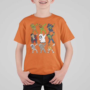 Halloween Costume T Shirt For Kid Spooky Dabbing Skeleton Zombie Scary Pumpkin TS02 Orange Print Your Wear