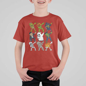 Halloween Costume T Shirt For Kid Spooky Dabbing Skeleton Zombie Scary Pumpkin TS02 Red Print Your Wear