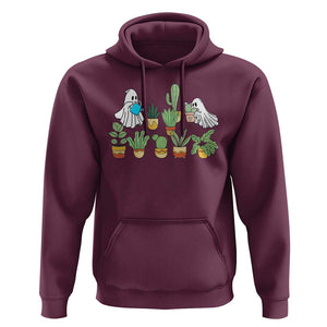 Halloween Gardening Hoodie Cute Gardener Boo Sheet Ghost Garden Plants Lover Halloween Costume TS02 Maroon Print Your Wear