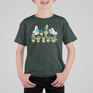 Halloween Gardening T Shirt For Kid Cute Gardener Boo Sheet Ghost Garden Plants Lover Halloween Costume TS02 Dark Forest Green Print Your Wear