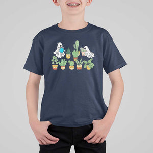 Halloween Gardening T Shirt For Kid Cute Gardener Boo Sheet Ghost Garden Plants Lover Halloween Costume TS02 Navy Print Your Wear