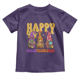 Happy HalloThanksMas Gnomes Baby Shirt Halloween Thanksgiving Christmas TS02 Purple Print Your Wear