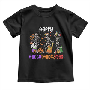 Happy HalloThanksMas Skeleton Baby Shirt Halloween Thanksgiving Christmas TS02 Black Print Your Wear