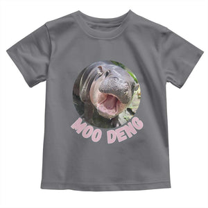 Baby Hippo Moo Deng Toddler T Shirt Cute Pygmy Hippopotamus Bouncy Pig TS02 Charcoal Print Your Wear