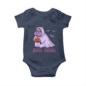 Baby Hippo Moo Deng Baby Onesie Boo-deng Halloween Cute Pygmy Hippopotamus TS02 Navy Print Your Wear