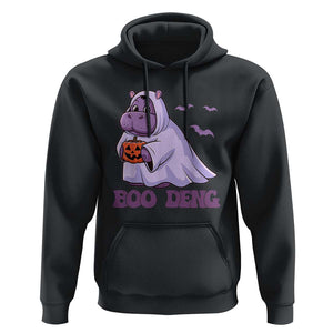 Baby Hippo Moo Deng Hoodie Boo-deng Halloween Cute Pygmy Hippopotamus TS02 Black Print Your Wear