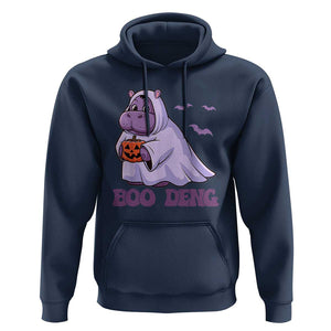 Baby Hippo Moo Deng Hoodie Boo-deng Halloween Cute Pygmy Hippopotamus TS02 Navy Print Your Wear