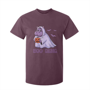 Baby Hippo Moo Deng T Shirt For Kid Boo-deng Halloween Cute Pygmy Hippopotamus TS02 Maroon Print Your Wear