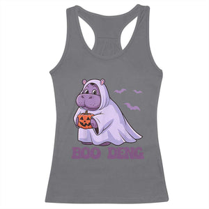 Baby Hippo Moo Deng Racerback Tank Top Boo-deng Halloween Cute Pygmy Hippopotamus TS02 Charcoal Print Your Wear