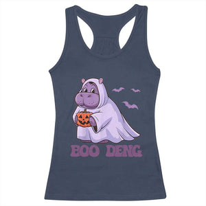 Baby Hippo Moo Deng Racerback Tank Top Boo-deng Halloween Cute Pygmy Hippopotamus TS02 Navy Print Your Wear
