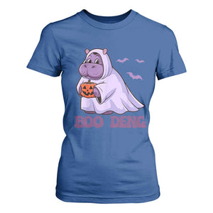 Baby Hippo Moo Deng T Shirt For Women Boo-deng Halloween Cute Pygmy Hippopotamus TS02 Royal Blue Print Your Wear
