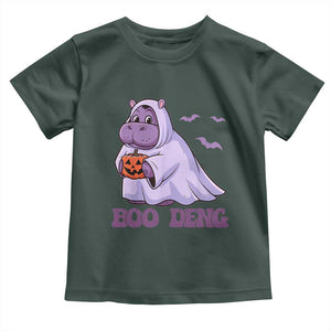 Baby Hippo Moo Deng Toddler T Shirt Boo-deng Halloween Cute Pygmy Hippopotamus TS02 Dark Forest Green Print Your Wear