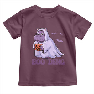 Baby Hippo Moo Deng Toddler T Shirt Boo-deng Halloween Cute Pygmy Hippopotamus TS02 Maroon Print Your Wear